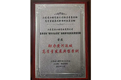 2022年,富源小贷获评山东省小额贷款公司助理普惠金融高质量发展创新案例征集活动“助力黄河流域高质量发展典型案例”
